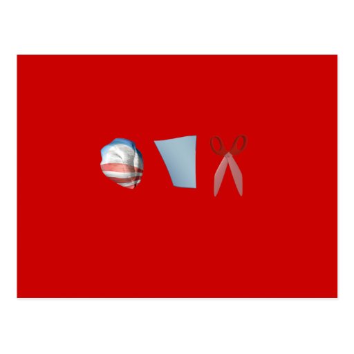 BARACK PAPER SCISSORS POSTCARD