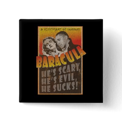 Baracula - Barack Obama Movie Poster Pinback Buttons by spacedust