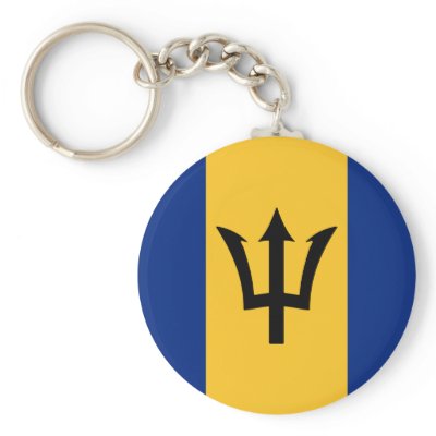 Barbados Flag Design Keychain by JayAtZazzle