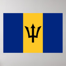 Barbados Flag Design Print