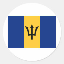 Barbados Flag Design Round Sticker