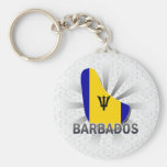 Barbados Flag Map 2.0 Key Chain