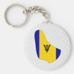 Barbados Flag Map full size Key Chain