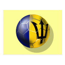 Barbados soccer football ball Bajan flag Post Cards
