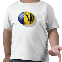 Barbados soccer football ball Bajan flag Tee Shirt