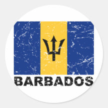 Barbados Vintage Flag Stickers