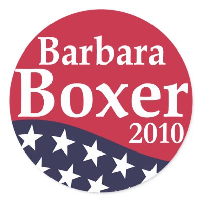 Barbara Boxer 2010 Lapel Stickers by irregulargoods