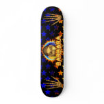Barbara skull real fire and flames skateboard desi