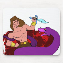 Barbarian vs Snake Mousepad