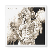 Barbarian Warrior Square Magnet