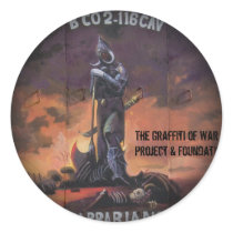 Barbarians Fade to Black Round Stickers