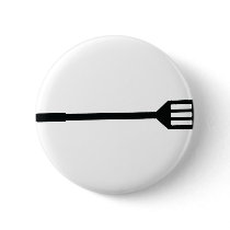 barbecue cutlery icon pinback button
