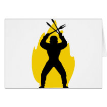 barbecue freak icon greeting cards