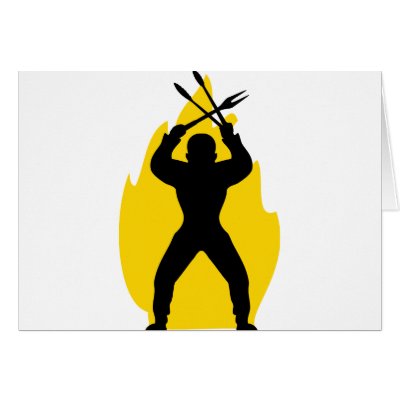 barbecue freak icon greeting cards by TomaniacLines