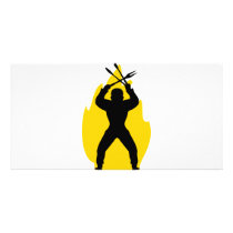 barbecue freak icon photo greeting card