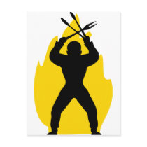 barbecue freak icon post cards
