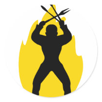 barbecue freak icon stickers