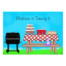 Barbecue Picnic Birthday Party Announcement