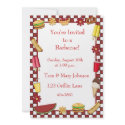 Barbecue Picnic Border Red invitations