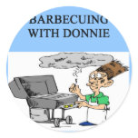 barbecuing with donnie round sticker
