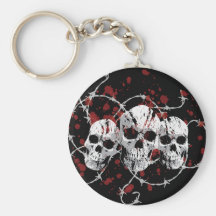 Barbed Skulls Keychain