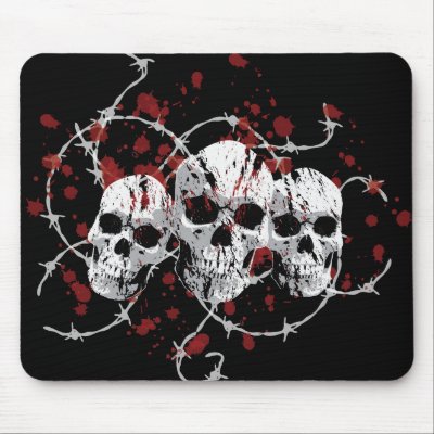 Barbed Skulls Mousepad by RockHouseCo