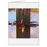 Barbed Wire and Rust Cross Card