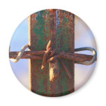 Barbed Wire and Rust Cross Refrigerator Magnet