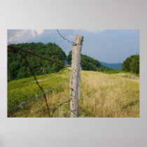 Barbed Wire Fencepost Print