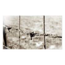Barbed Wire Fencing (Sepia) Business Card Template