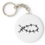 Barbed Wire Fish Keychain