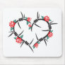 barbed wire heart & roses mousemat