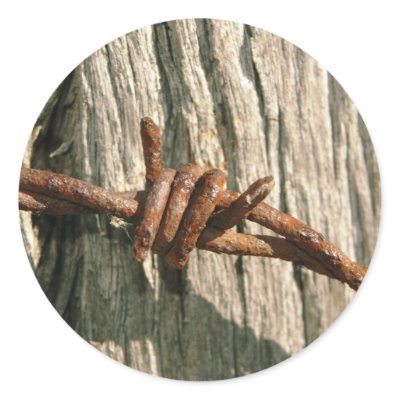 barbed wire label stickers by chelle_by
