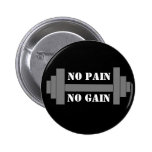 barbell NO PAIN NO GAIN Button