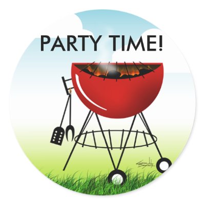 Barbeque Grill Party Time Sticker by PartyInvitations