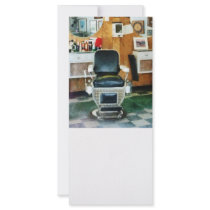 Barber Chair Front View Full Color Rack Card