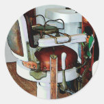 Barber Chair Round Stickers