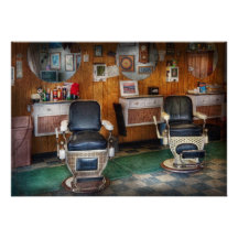 Barber - Frenchtown, NJ - Two old barber chairs Personalized Announcements