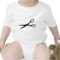 barber hairdresser scissors black baby bodysuits
