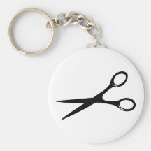 barber hairdresser scissors black key chain