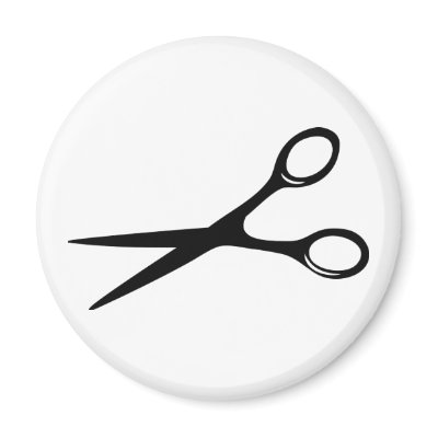 barber hairdresser scissors black refrigerator magnet by Tomaniac