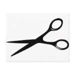 barber hairdresser scissors black postcards