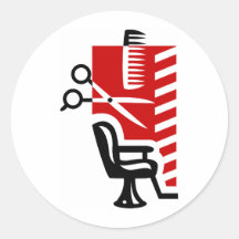Barber Round Stickers