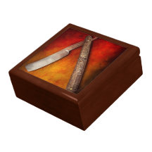 Barber - Shaving - Keep a stiff upper lip Trinket Box