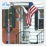 Barber Shop Entrance Square Stickers