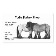Barber Shop: Hairy Belgian Horses: Business Card