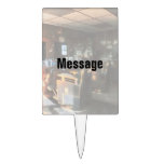 Barber Shop With Sun Streaming Through Window Rectangular Cake Picks