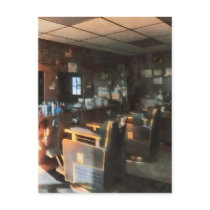 Barber Shop With Sun Streaming Through Window Post Cards