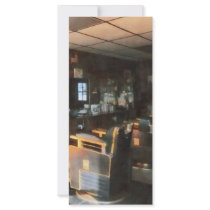 Barber Shop With Sun Streaming Through Window Rack Card