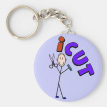 Barber Stick person design "icut" Key Chain